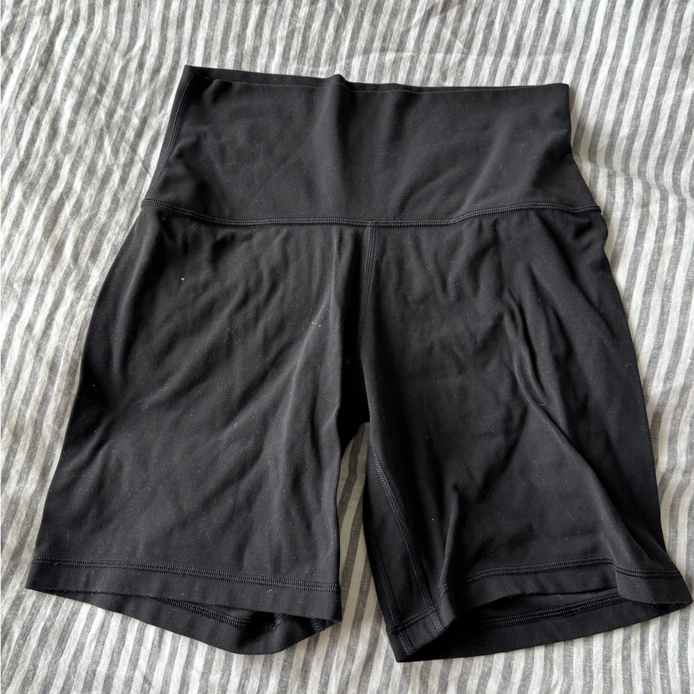 Aritzia Butter High-Waist Black Bike Shorts 6”